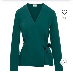 Babaton Teal Wrap Blouse